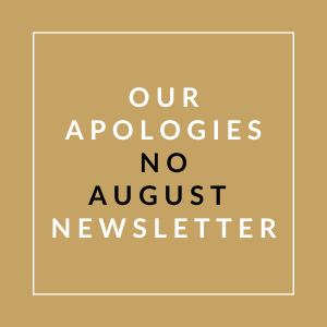 an orange background with the text pine lake manor july 2024 newsletter is here