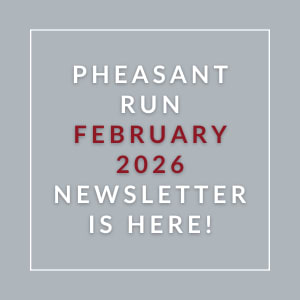 A newsletter announcement for the Pheasant Run event in January 2026.