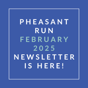 an aqua background with the words pheonix run may 2024 newsletter is here