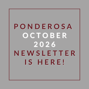 The image announces the availability of the Ponderosa October 2026 newsletter.