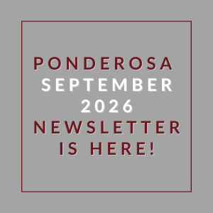 The image announces the availability of the Ponderosa September 2026 newsletter.