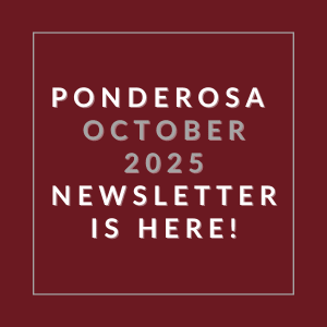 The image announces the availability of the Ponderosa October 2025 newsletter.