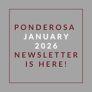 The image announces the availability of the Ponderosa January 2026 newsletter.