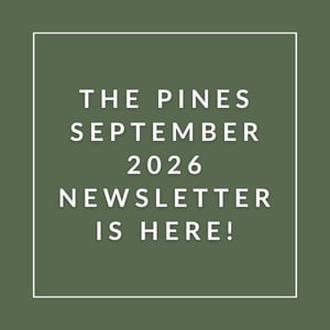 The image announces the availability of the Pines September 2026 newsletter.
