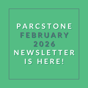 The image announces the availability of the Parcstone February 2026 newsletter.