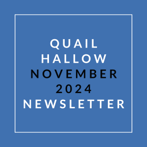 the words pine grove october 2024 newsletter is here on a blue background