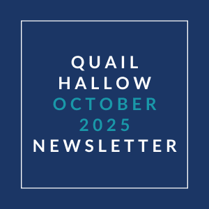 A newsletter cover for Quail Hallow in October 2025.