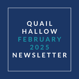 A newsletter cover for Quail Hallow in January 2025.