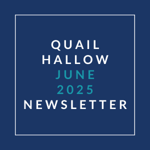 A newsletter cover for Quail Hollow in June 2025.