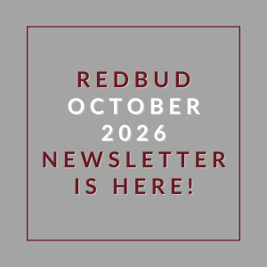 A newsletter announcement for Redbud October 2026.