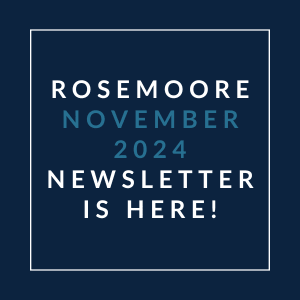 a white box with the words roscoe november 2024 newsletter is here
