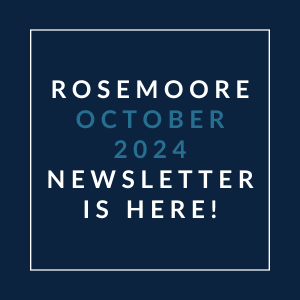 a white box with the words rossimore october 2024 newsletter is here