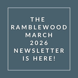 The image announces the availability of the Rumblewood March 2026 newsletter.