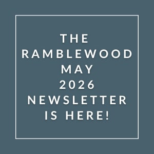 The image announces the availability of the Rumblewood May 2026 newsletter.