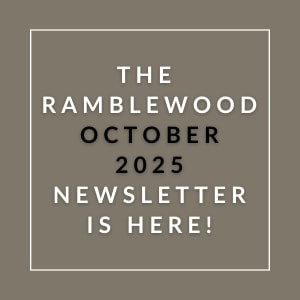The image is a cover of the Ramblewood October 2025 newsletter.