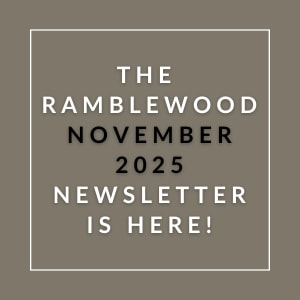 The image is a cover of the Rumblewood November 2025 newsletter.