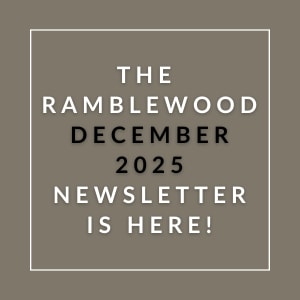 The image is a cover of the Ramblewood December 2025 newsletter.