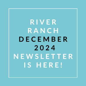 a white line on a blue background with the words river ranch december 2024 newsletter