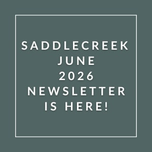 The image announces the availability of the Saddlecreek June 2026 newsletter.
