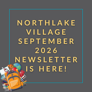 a yellow background with the words northeast village january 2024 newsletter is here