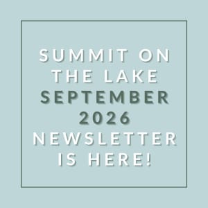 The image announces the availability of the Summit on the Lake September 2026 newsletter.