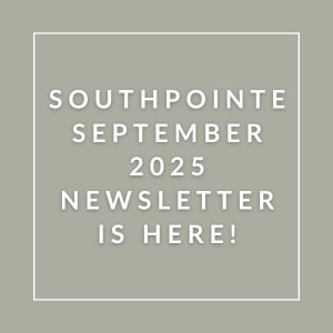 The image announces the availability of the Southpointe September 2025 newsletter.
