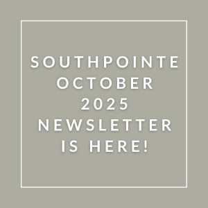 The image announces the availability of the Southpointe October 2025 newsletter.