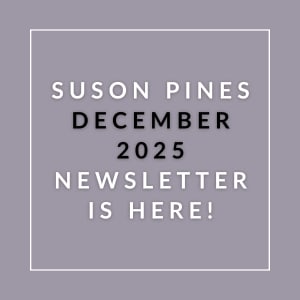 The image announces the availability of the Suson Pines December 2025 newsletter.