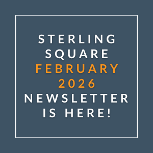 The image is a cover of the Sterling Square January 2026 newsletter.