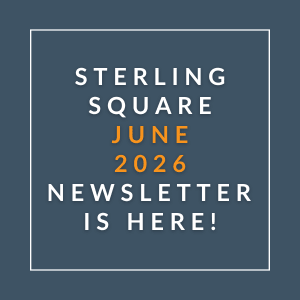 The image is promoting the Sterling Square June 2026 newsletter.