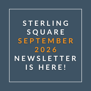 A graphic announcing the Sterling Square September 2026 newsletter.