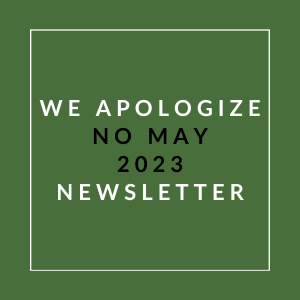 a green background with the words we apologize no may 23 newspaper in a white box