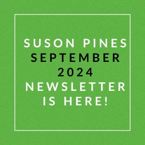 a green background with the words pines september 2024 newsletter is here