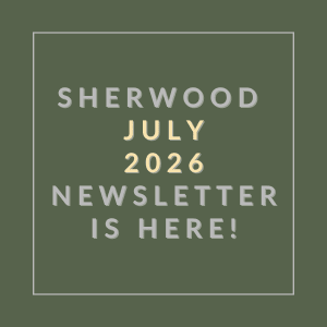 The image announces the availability of the Sherwood July 2026 newsletter.