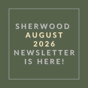 The image announces the availability of the Sherwood August 2026 newsletter.