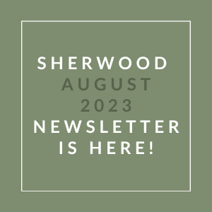 a green background with the words sherwood august 23 newsletter is here
