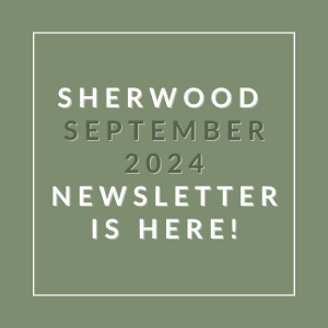 a green background with the words sherwood september 2224 newsletter is here