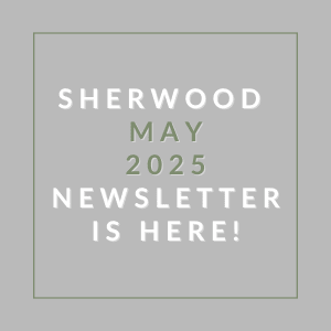 The image announces the Sherwood May 2025 newsletter.