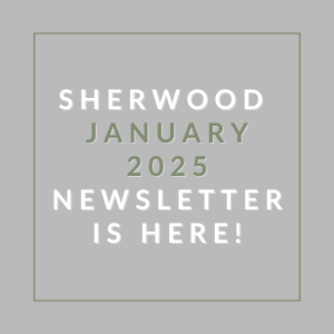 A simple graphic announcing the Sherwood January 2025 newsletter.