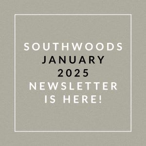 A simple graphic announcing the availability of the Southwoods January 2025 newsletter.
