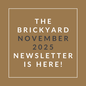 The image announces the release of the Brickyard November 2025 newsletter.