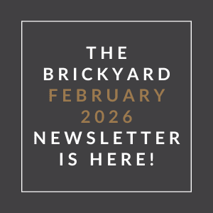 The image announces the availability of the Brickyard February 2026 newsletter.