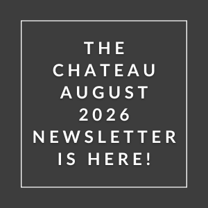 The image announces the release of the Chateau August 2026 newsletter.