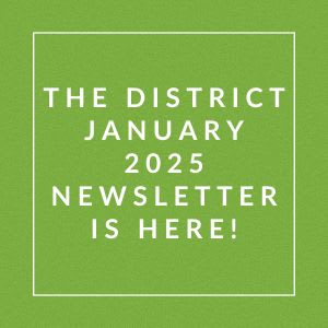 The image announces the availability of the district January 2025 newsletter.