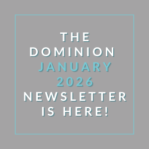The image announces the availability of "The Dominion January 2026 Newsletter."