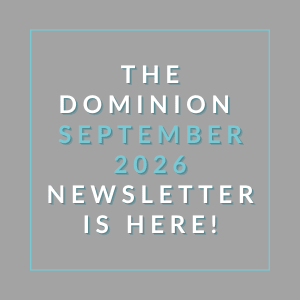 The image announces the release of the Dominion September 2026 newsletter.