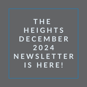 The image announces the availability of the Heights December 2024 newsletter.