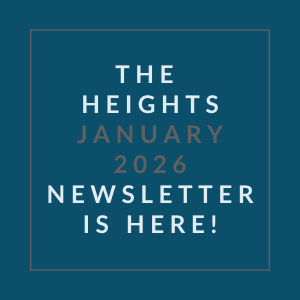 The image is promoting the January 2026 newsletter for The Heights.