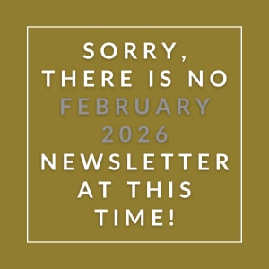 A message apologizing for the absence of a February 2026 newsletter.