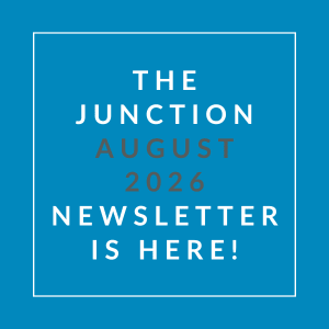 The image announces the availability of the Junction August 2026 newsletter.